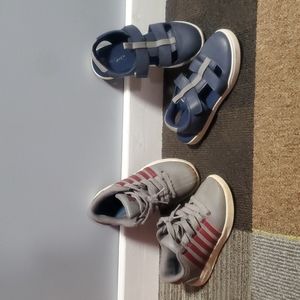 2 pairs Boys shoes size 12.